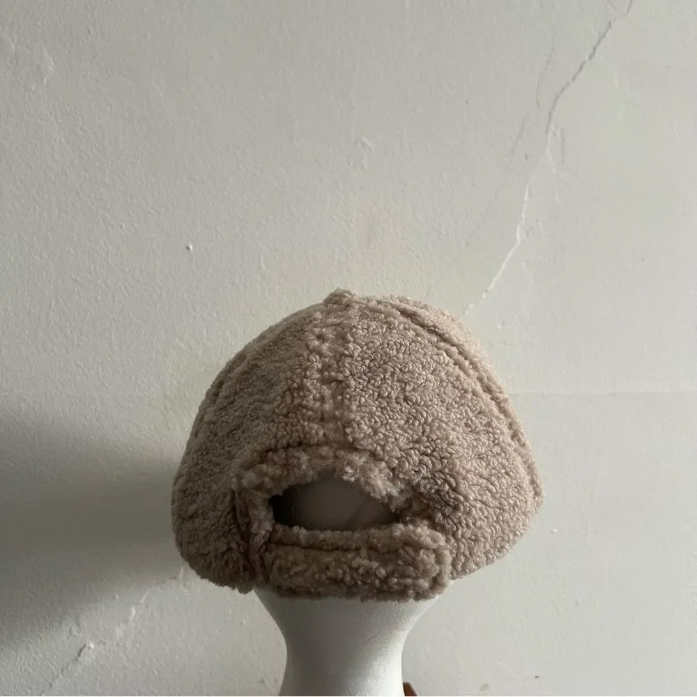 BCBGeneration Sherpa Teddy Faux Fur Baseball Cap Hat One Size
